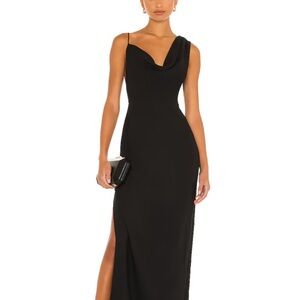 Amanda Uprichard One Shoulder Black Dress